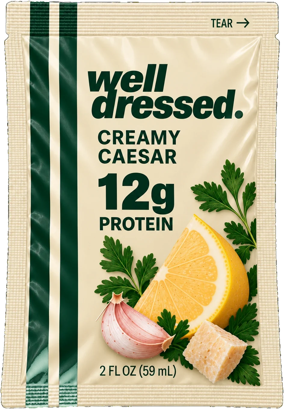 A Well Dressed Creamy Caesar packet, 2 fl oz