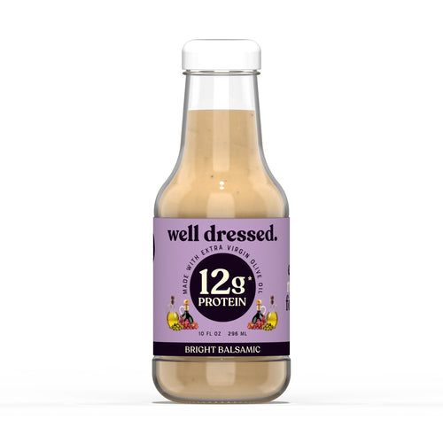 A bottle of bright balsamic dressing