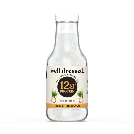 A bottle of fresh herb ranch dressing