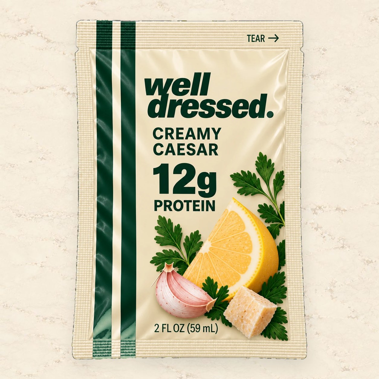 A Well Dressed Creamy Caesar packet, 2 fl oz